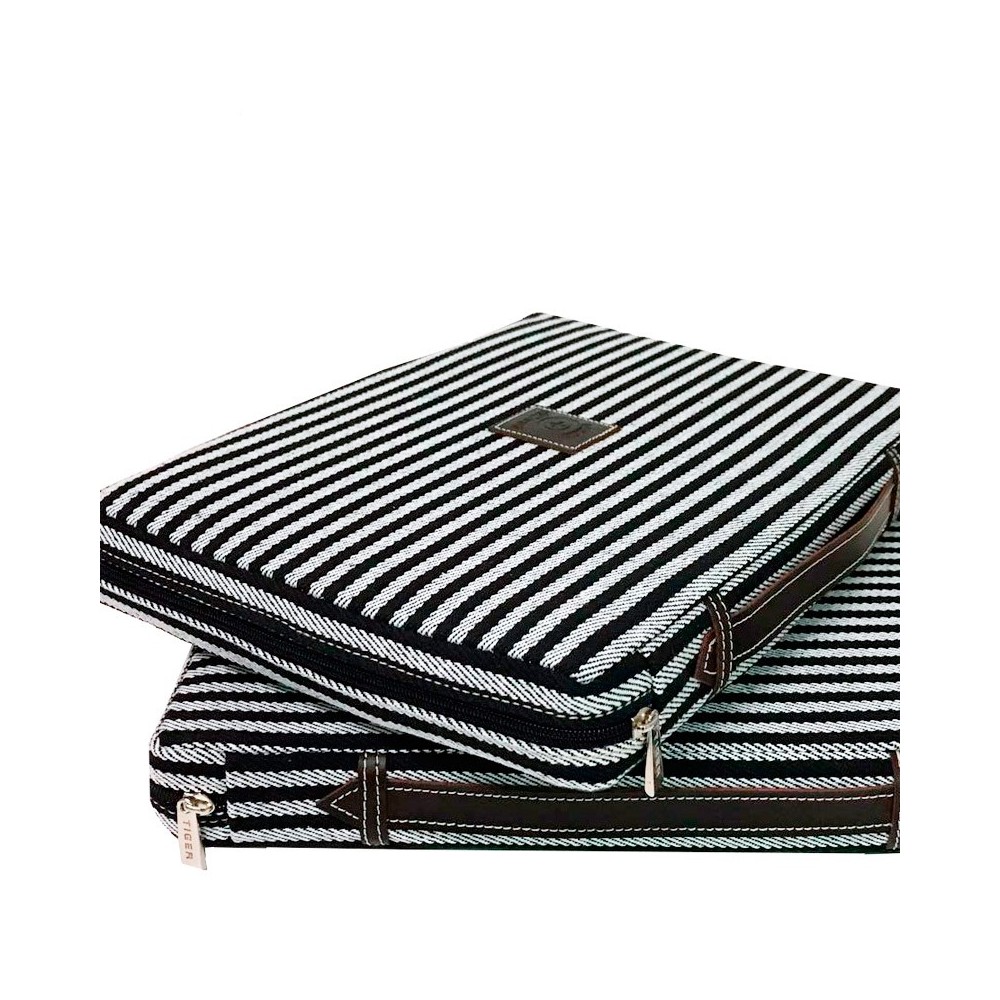 Bullfighting cushion black and white stripes