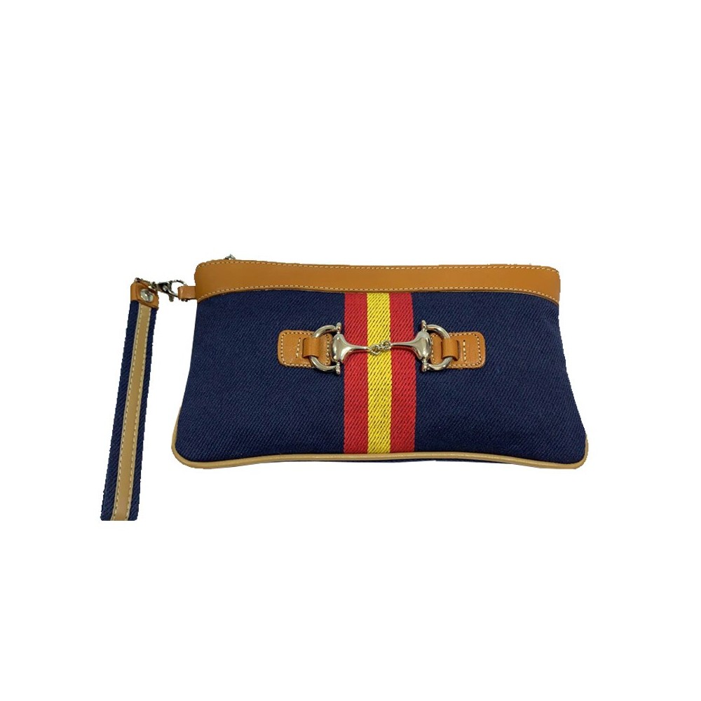 Cartera o Clutch Bandera de España de mano azul marino