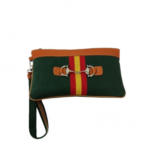 Cartera o Clutch Bandera de España de mano verde