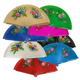Wooden fan with flowers...