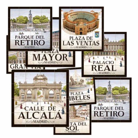 Madrid street tiles fridge magnet