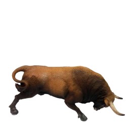 Toro de juguete "Embistiendo" castaño
