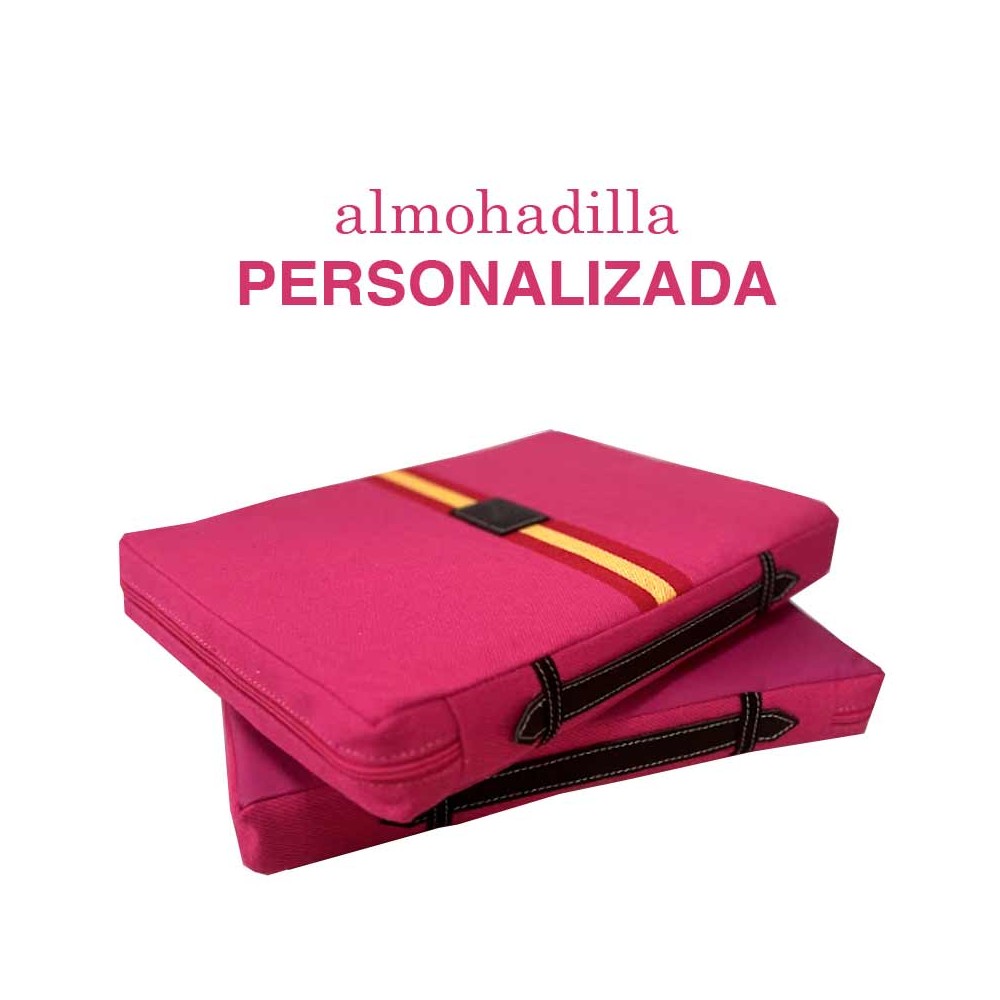 Coussin personnalisé fuchsia « Drapeau espagnol »