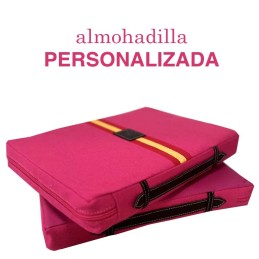 Coussin personnalisé fuchsia « Drapeau espagnol »