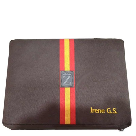 Personalized brown bullfighting pillow "Spanish Flag"