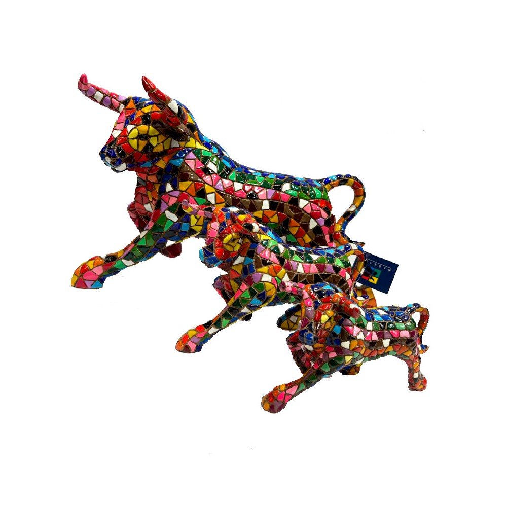 Toro mosaico multicolor Barcino