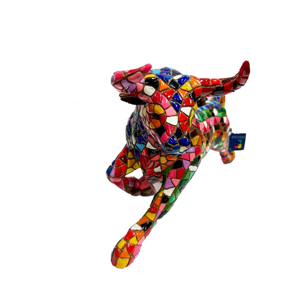 Multicolor mosaic bull Barcino 30 cm