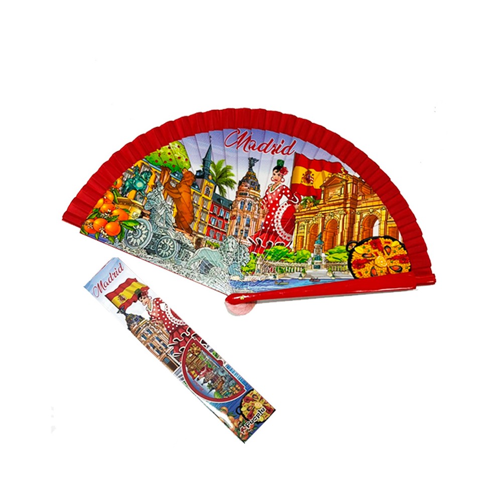 Wooden fan "Typical Spanish Madrid"