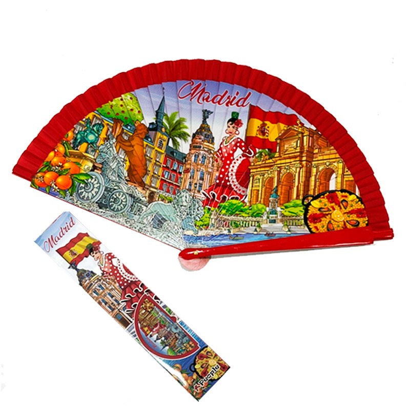 Wooden fan "Typical Spanish Madrid"