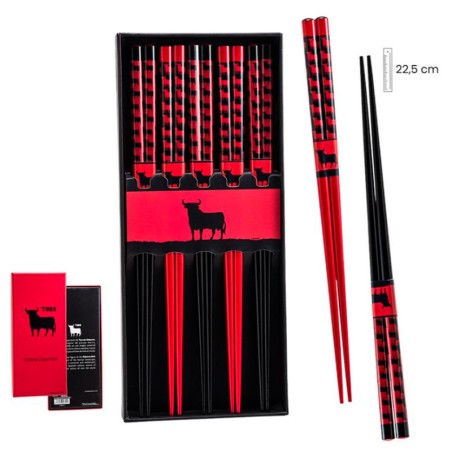 Chopsticks "Bull with red background"