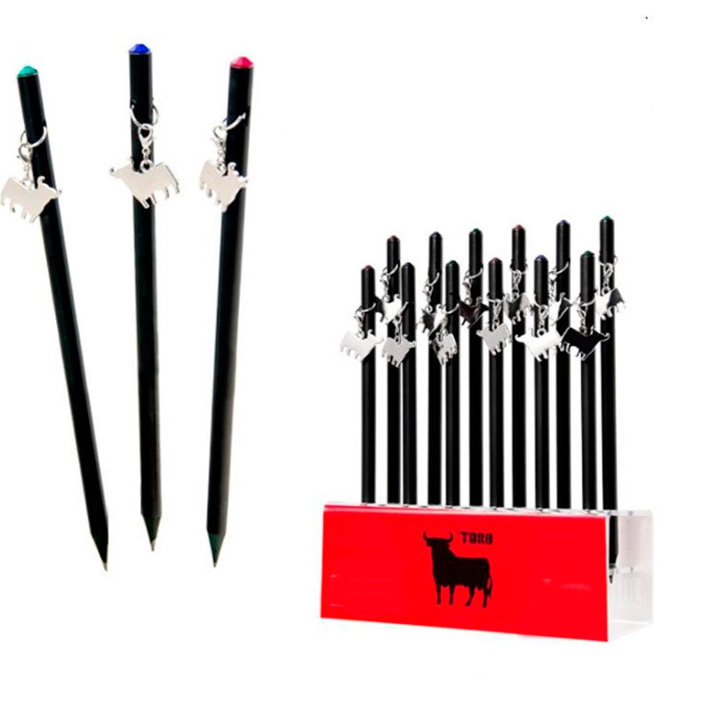Black pencil, silver bull and Swarovski