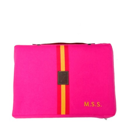 Almohadilla fucsia "Bandera de España" personalizada