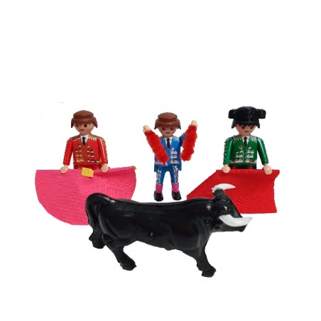 Pack 3 toreros,trastos y toro