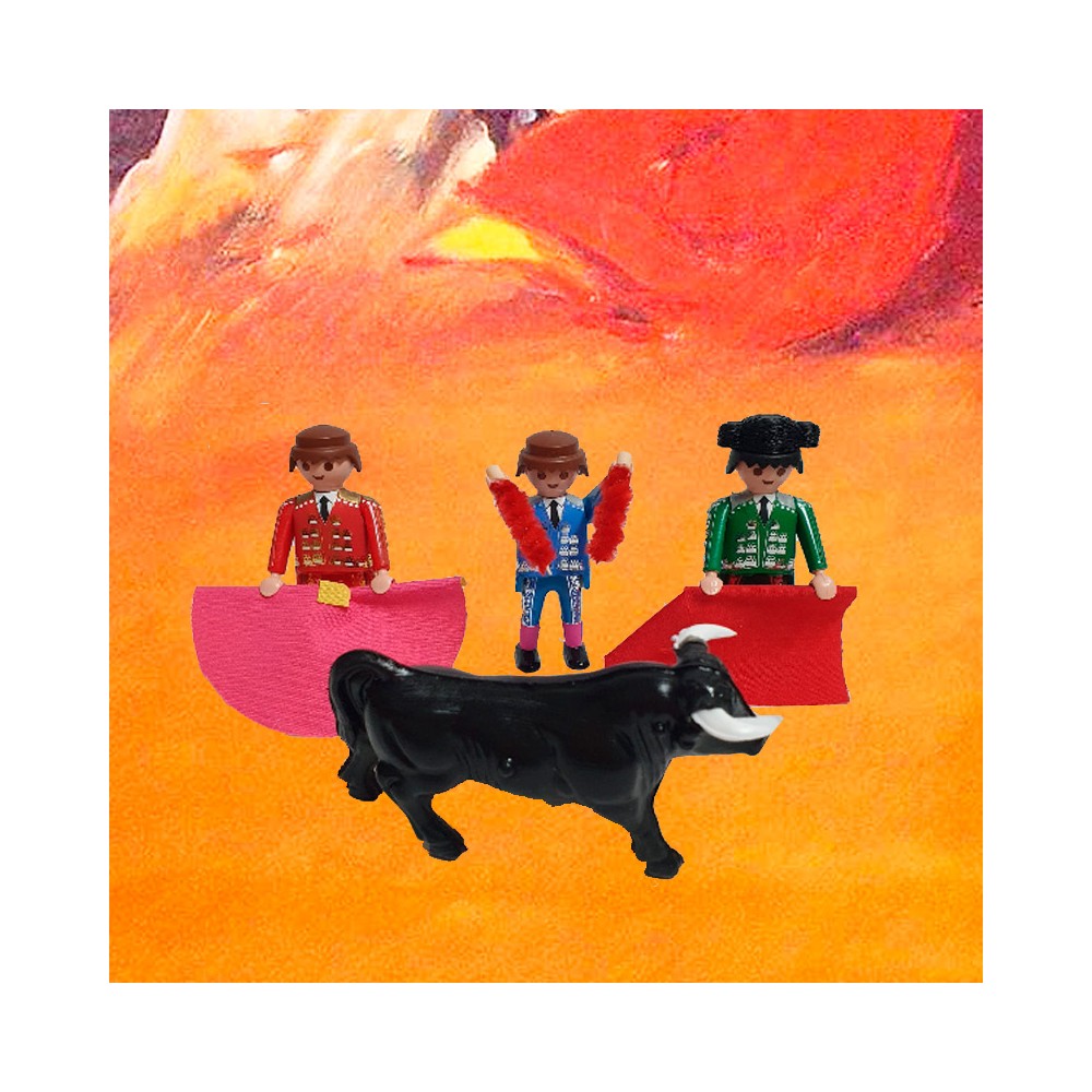 Pack 3 toreros,trastos y toro