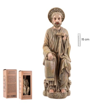 Réplica de la figura Santiago de Compostela (Pórtico de la Gloria) 15 cm