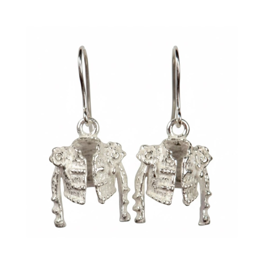 Pendientes taurinos de plata "chaquetilla de torero"
