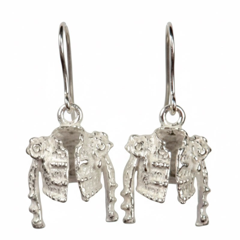 Pendientes taurinos de plata "chaquetilla de torero"