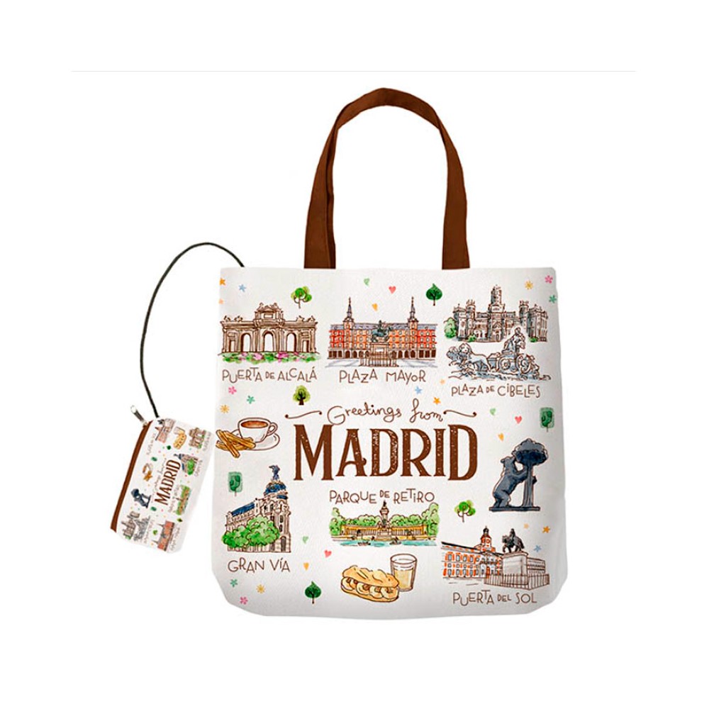 Bolsa plegable "Madrid Acuarela"