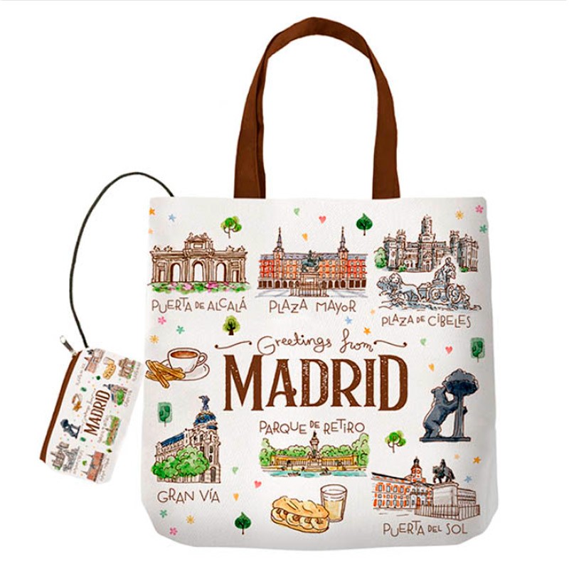 "Madrid Acuarela" foldable bag