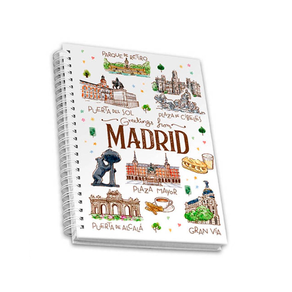 Cahier à spirale A5 « Aquarelle de Madrid »