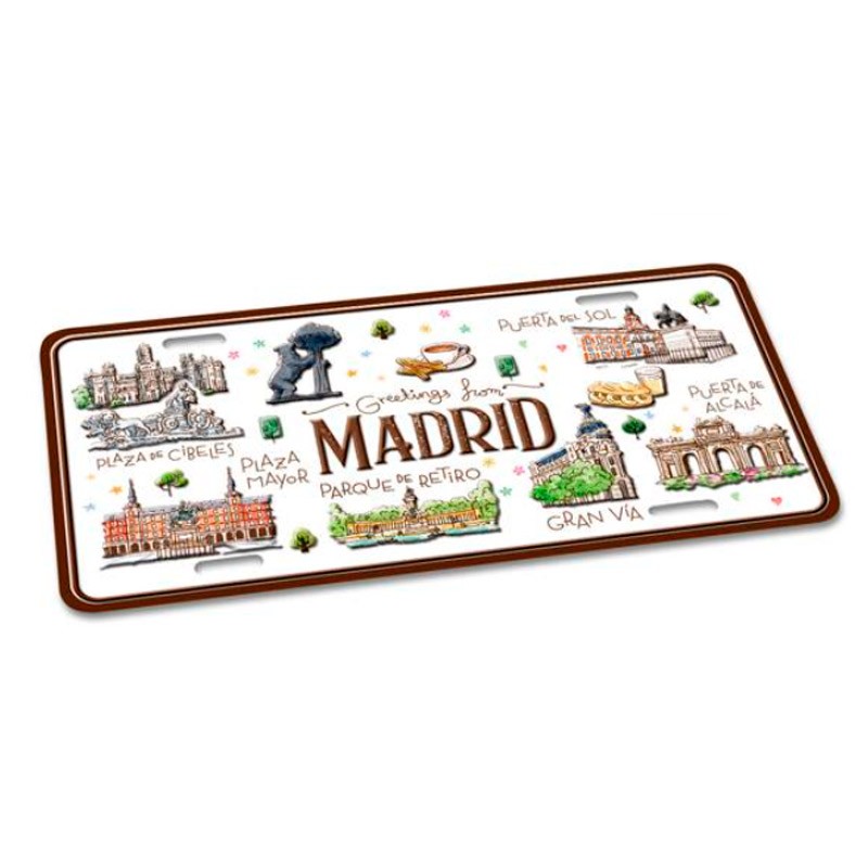 Placa metálica "Madrid Acuarela"