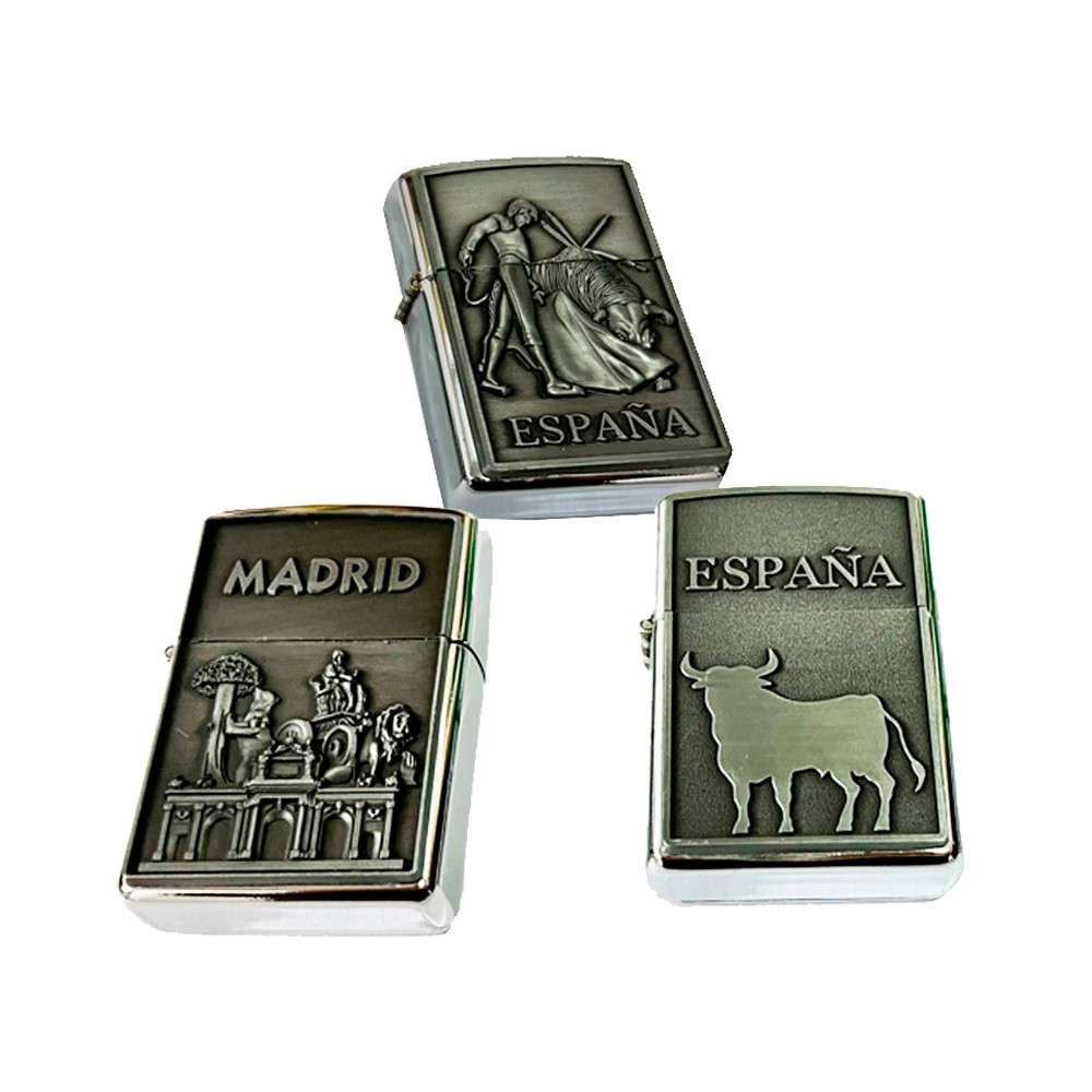 Mechero tipo Zippo Recuerdo de España y Taurino