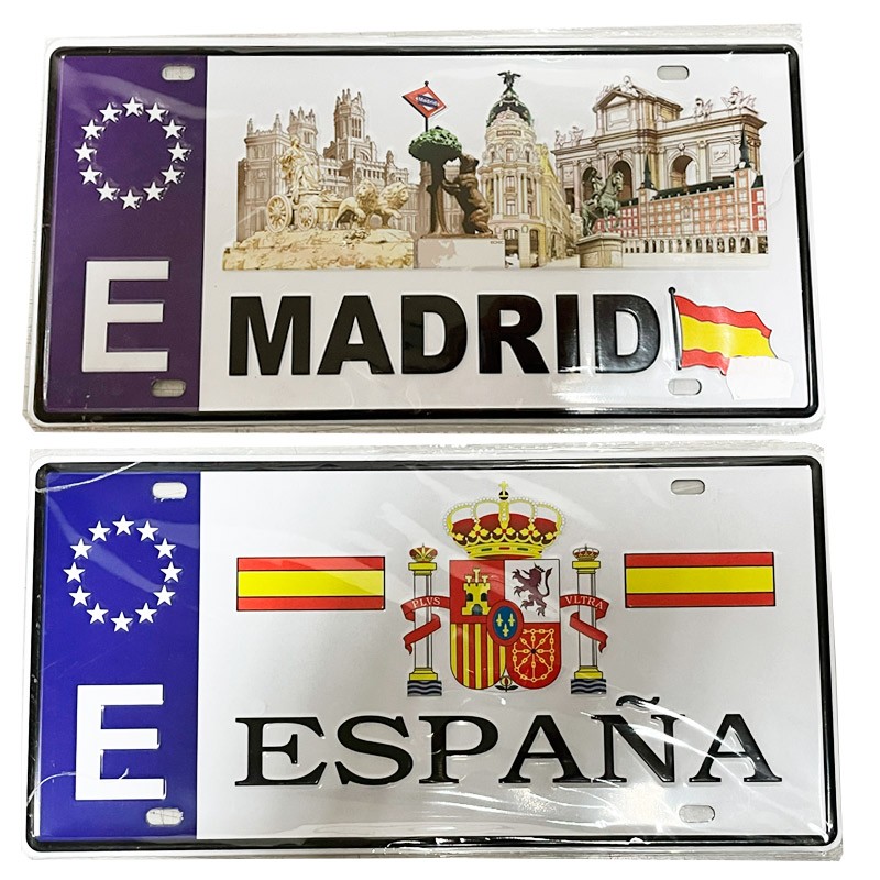 Metal plate "Spain and Madrid Registration"