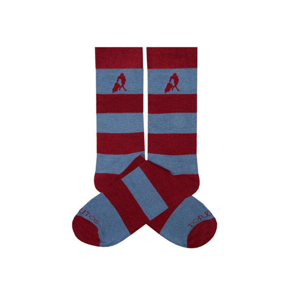 Chaussettes Toreritos « Rayures bleues et bordeaux »