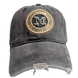 Gorra con visera "Madrid"  tela desgastada gris