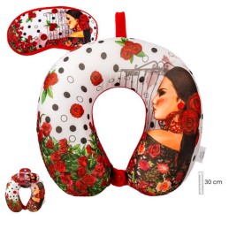 Kit de coussin et masque de voyage Flamenco