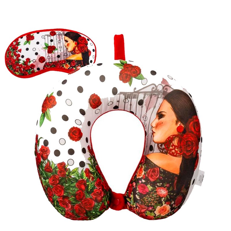 Kit de coussin et masque de voyage Flamenco