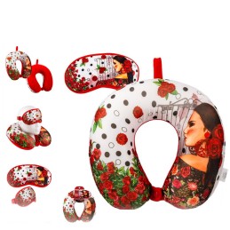 Flamenco travel cushion and eye mask kit