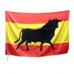 Bandera de España con toro